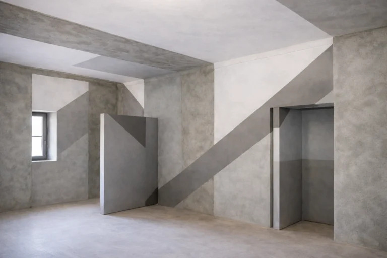 Interior with raw concrete walls
