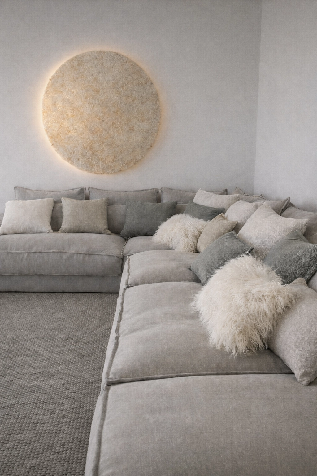 Living room with a large sofa